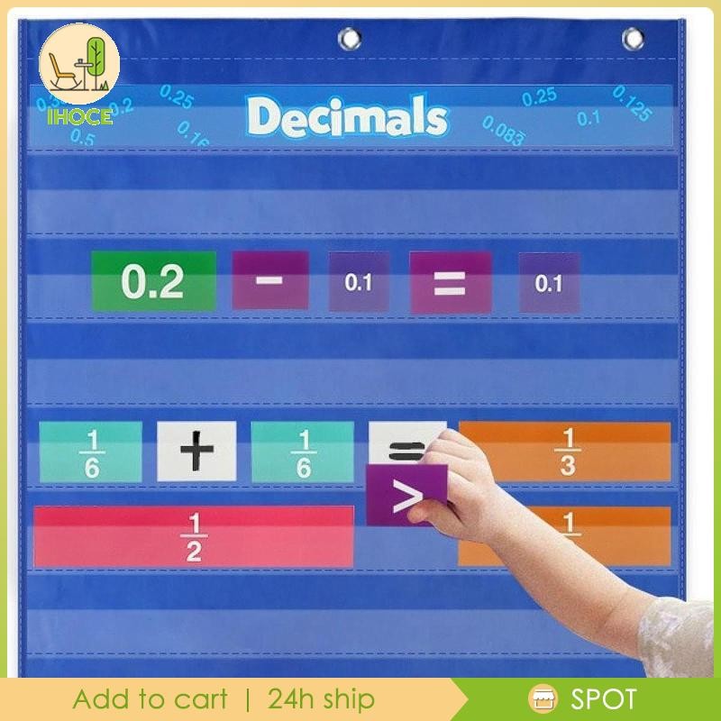 [Ihoce] Decimals and Fractions Pocket Chart Math Manipulatives Boys ...