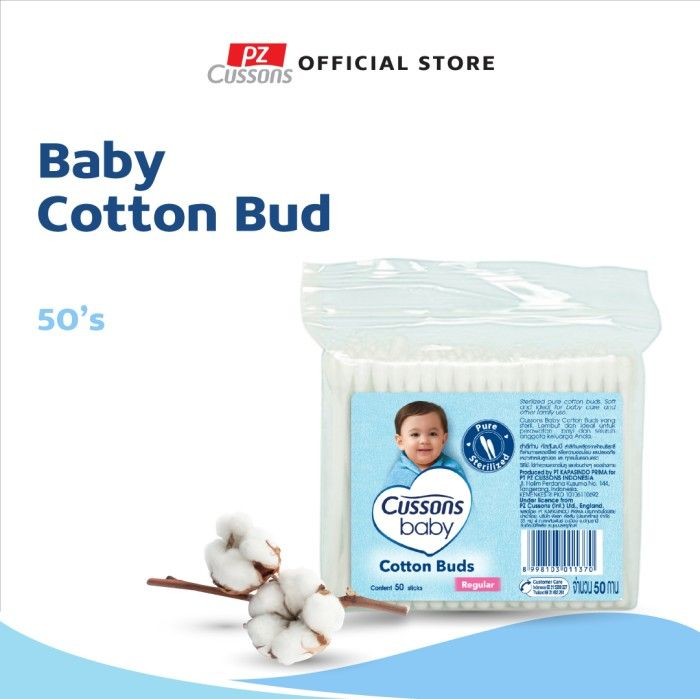 Cussons Baby Cotton Buds Regular 50s / Merah Jingga Official - Gambar 4