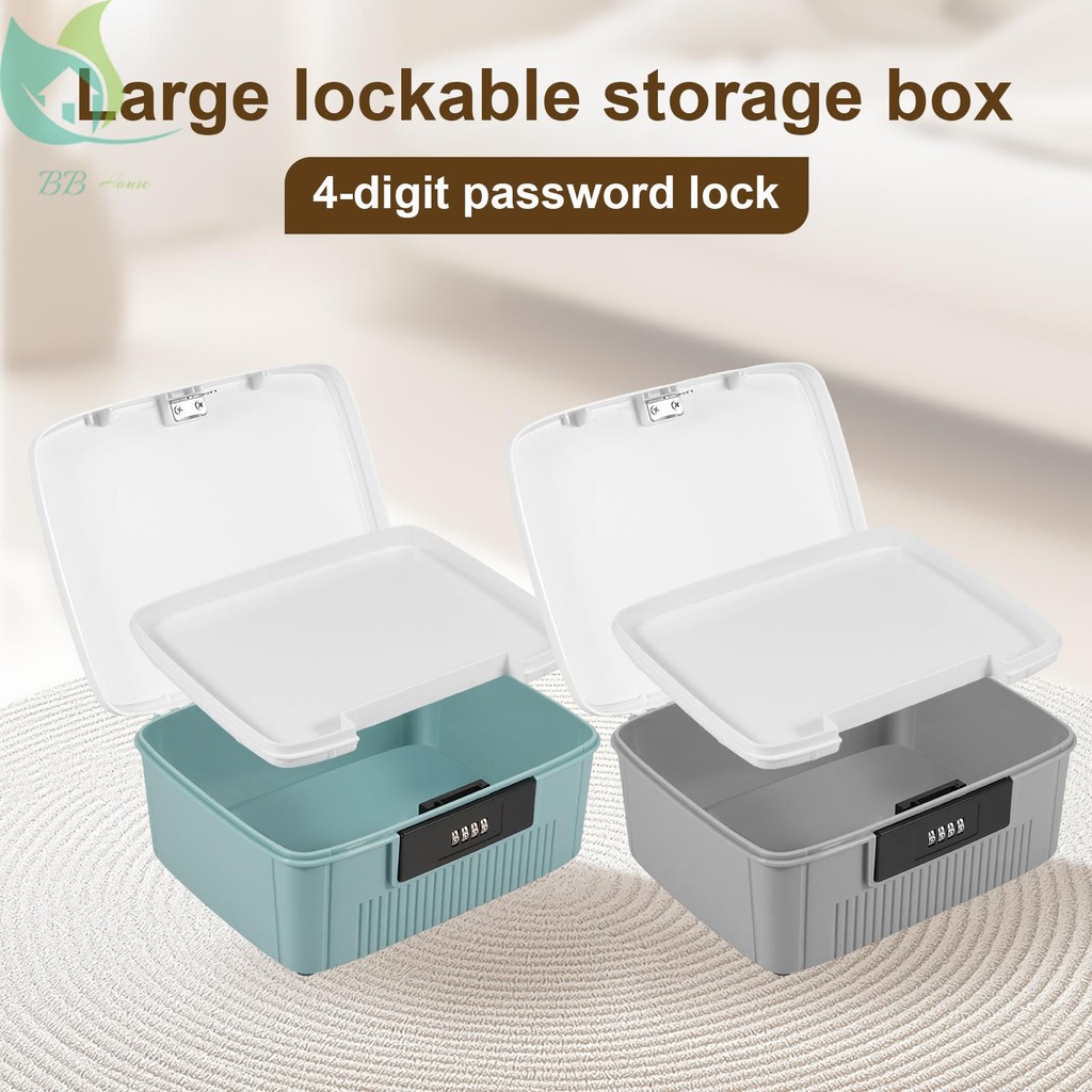 Lockable Storage Container Sturdy Storage Box Document Storage Box with ...