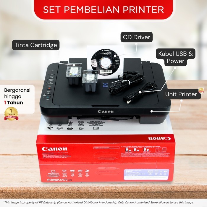 FixPrint Printer Wifi Canon E470 Series - Inkjet Wireless All In One Print Scan Copy - Garansi 1 Tahun - Pengganti 2875 2876 2989 - Gambar 3