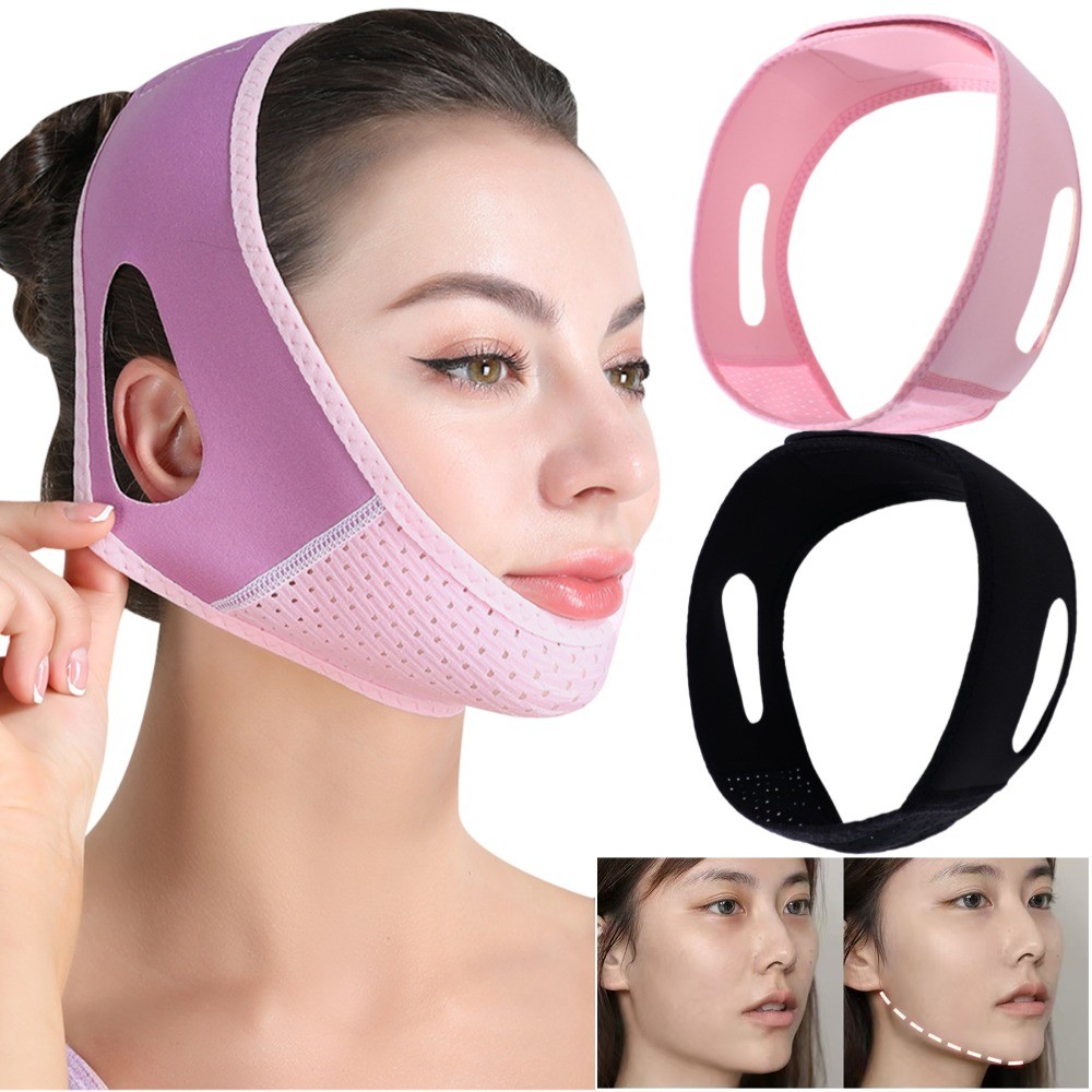 Reusable Facial Contour Improving Belt Double Chin Cheek Slimming Sleep ...
