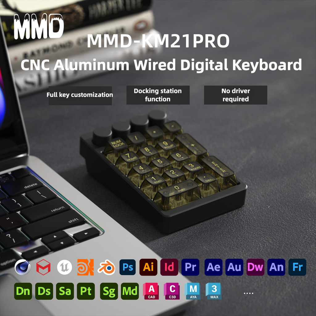 MMD KM21 PRO CNC Aluminum Docking Station Designer Custom Matte Acrylic ...