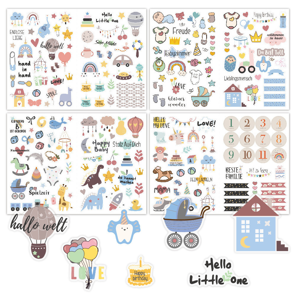 Baby Memory Stickers - Cartoon Scrapbook Decals, Instagram Aesthetic ...