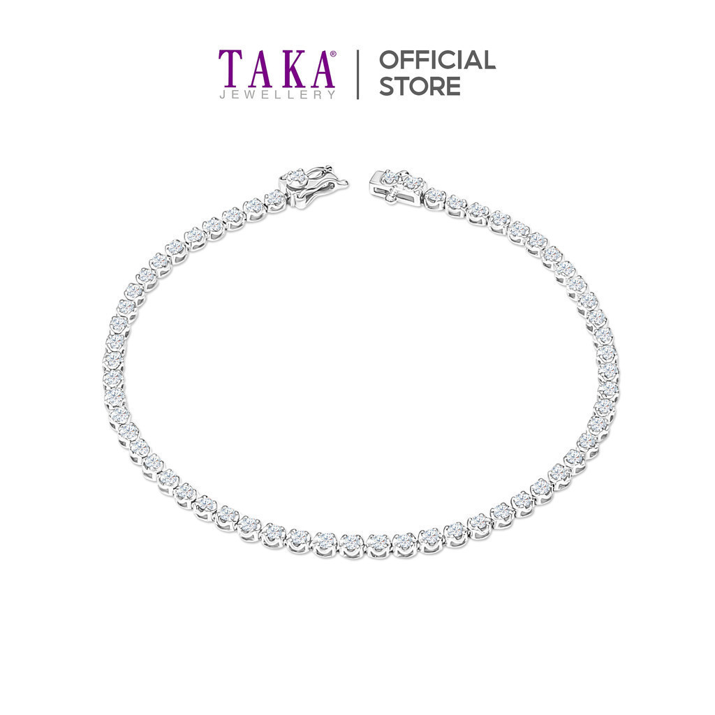 TAKA Jewellery Lab Grown Diamond Tennis Bracelet 10K Gold Shopee