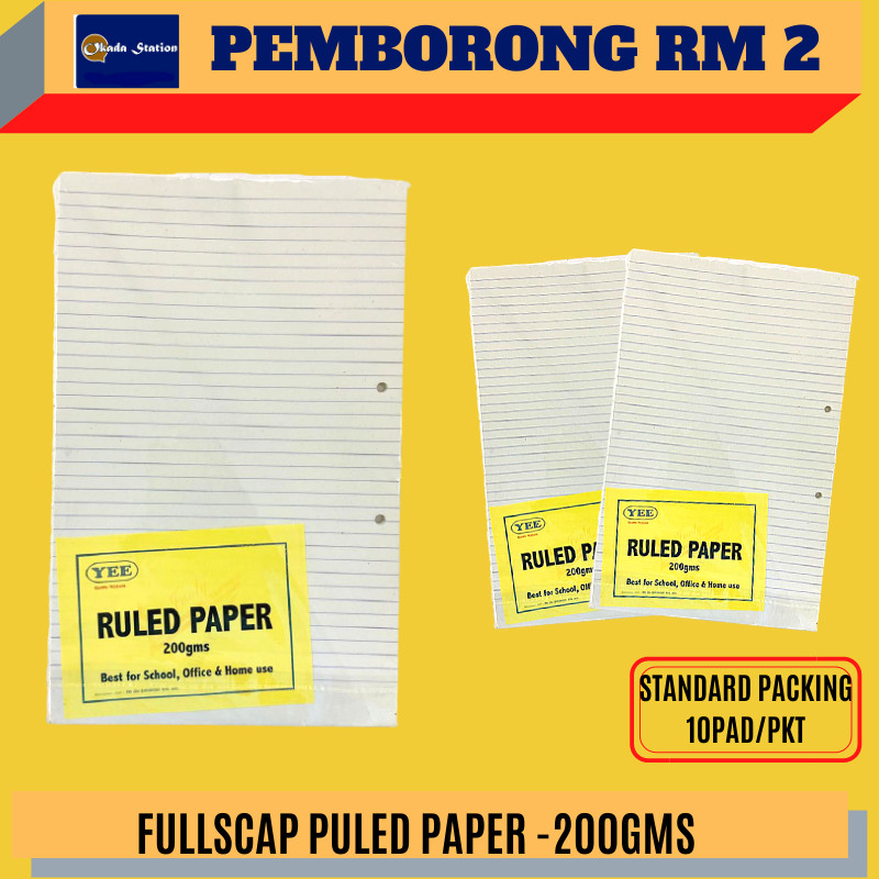 (RM2.20) OKADA FULLSCAP RULED PAPER -200GMS / RULED PAPER / FULLSCAP ...