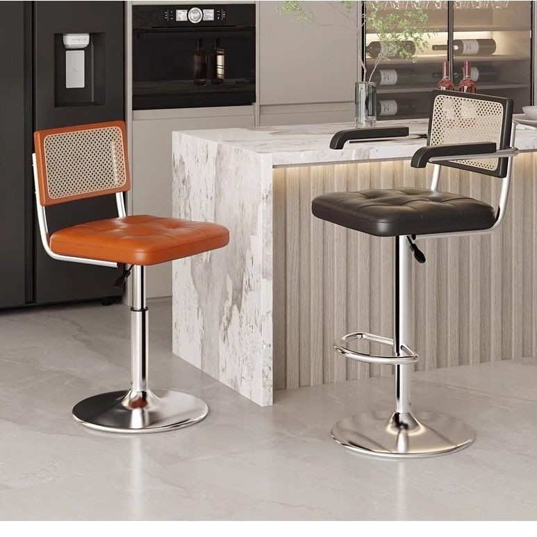 Rotating chair, high stool, antique style, home rattan chair, bar ...