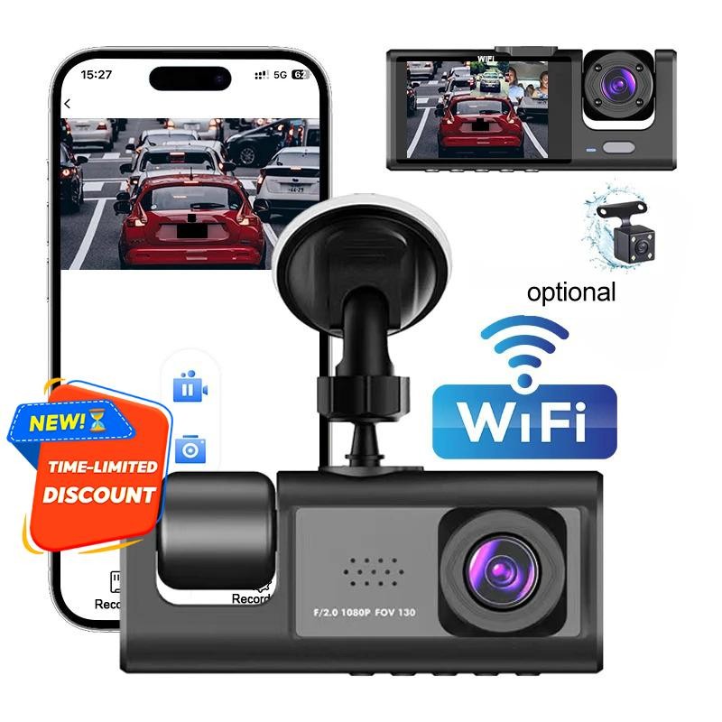 Front and Rear Dash Cam 3 Cameras 1080P HD Car Recorder DVR with Night ...