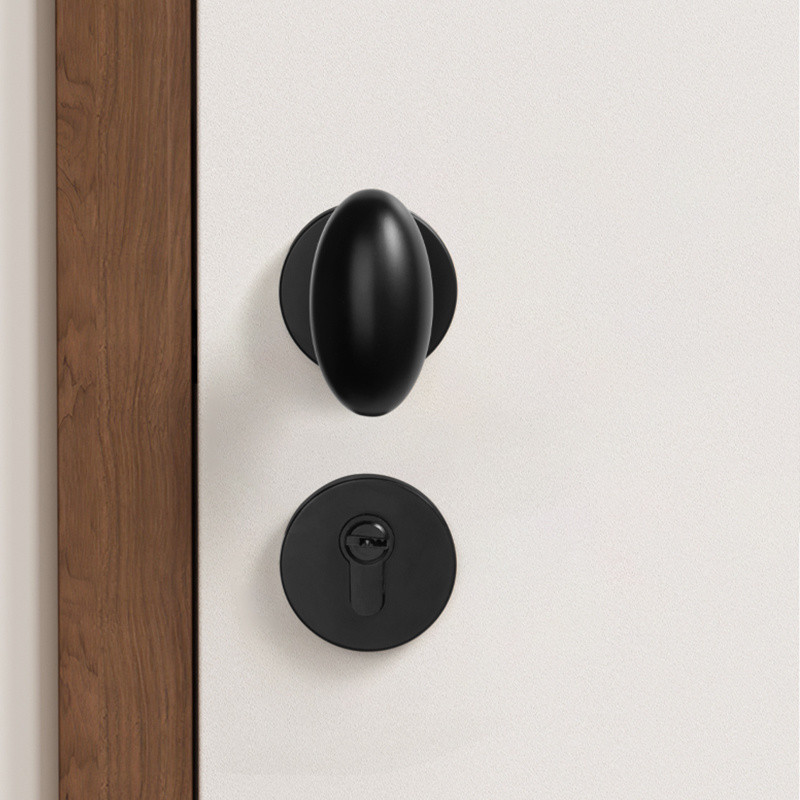Bedroom Wooden Door Lock Indoor Black Door Lock Room Door Lock Simple ...