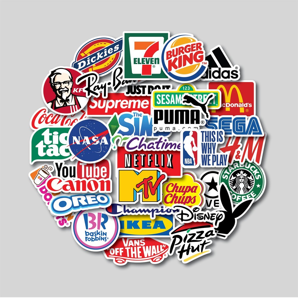 STICKER PACK BRAND LOGO | TUMBLR LAPTOP STICKER | HELMET SUITCASE ...