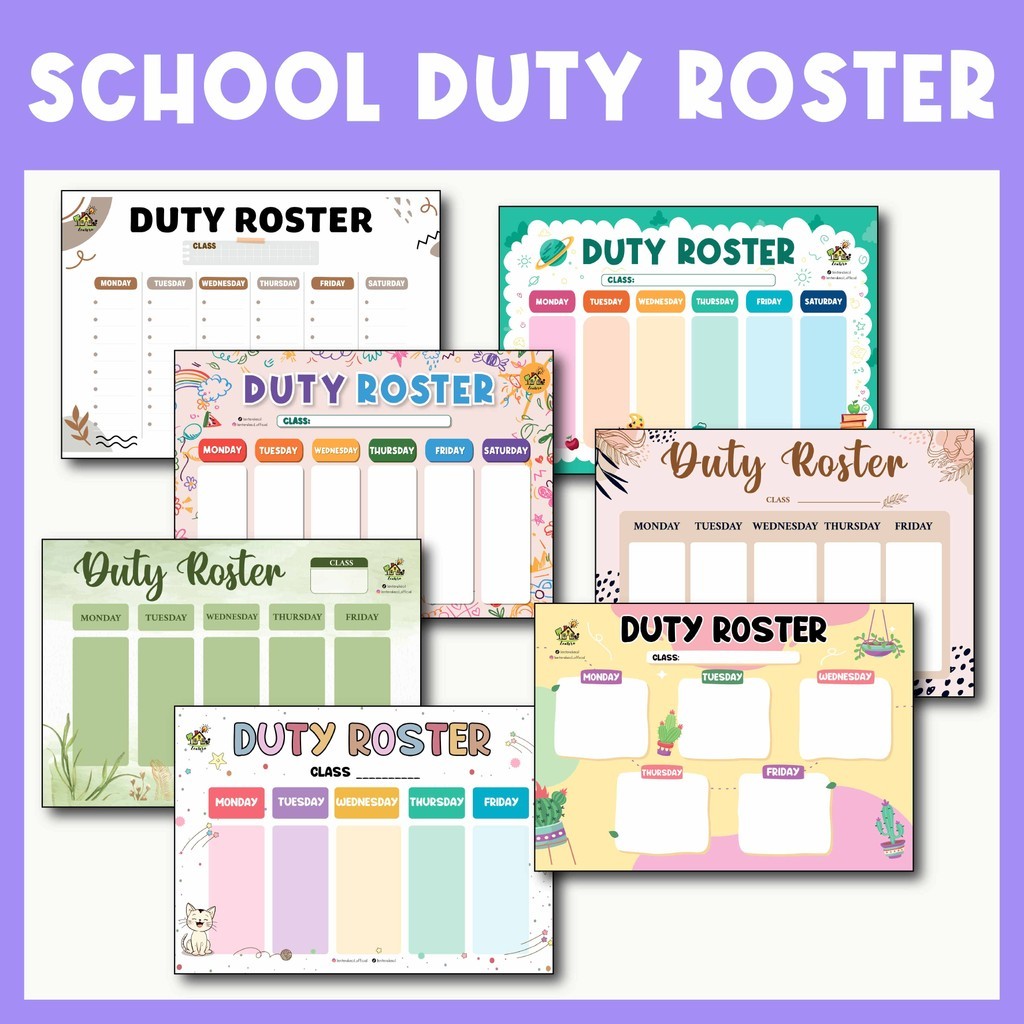 Class Duty Roster Schedule Wipe Clean Board – Rewritable and Erasable ...