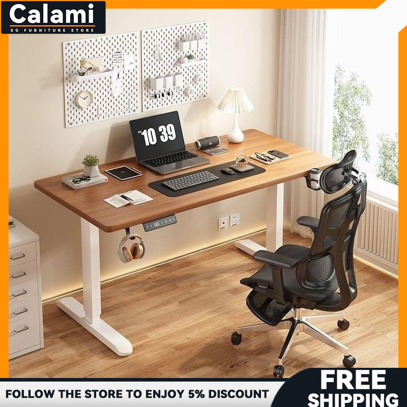 Solid Wood Electric Lifting Desk Intelligent Computer Desk Adjustable ...