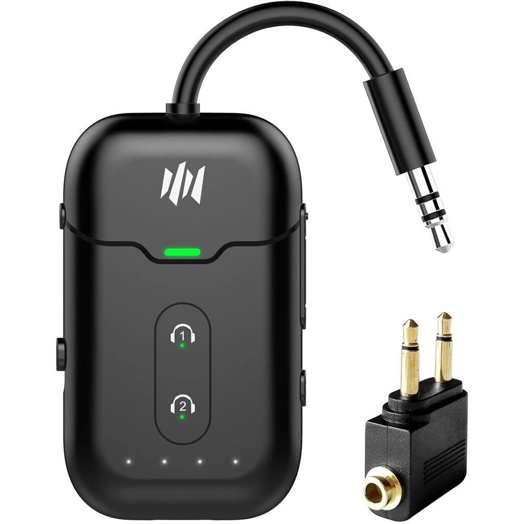Airplane Bluetooth 5.4 Transmitter Adapter,Supports 2 /Headphones 2-in ...