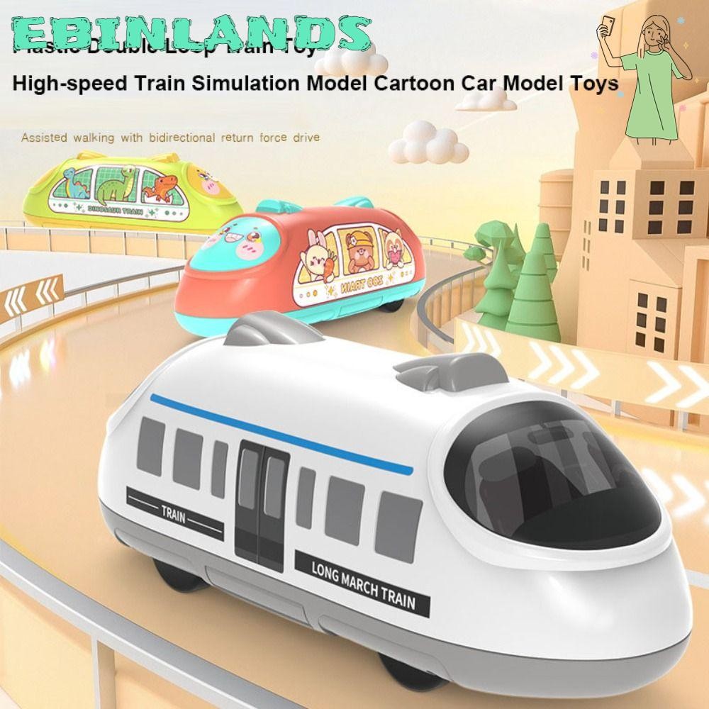 EBINLANDS High-speed Train, Pullback Plastic Double Loop Train Toy ...