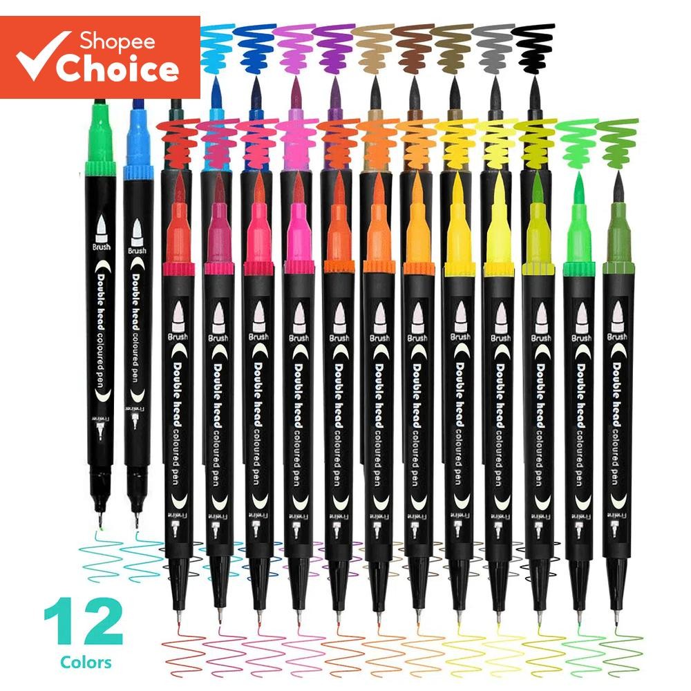 12pcs Double Ended Art Marker Pens Set, Suitable for Artist Fine ...