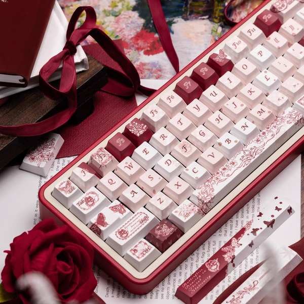 keycaps custom keycaps Butterfly Dance Flower Note Keycap Original ...