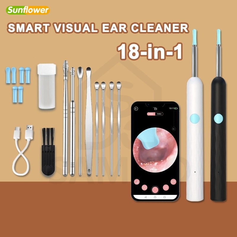🔥SG stock🔥18 in 1 Smart visual Ear Cleaner, Earwax Remover Tool, Ear ...