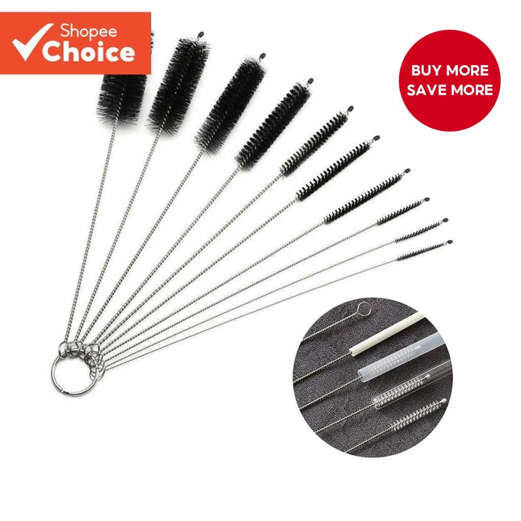 10-Piece Straw Cleaner Brush Kit: Long Pipe Cleaners for Straws, Sippy ...