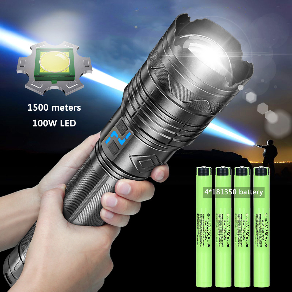 High Power LED Torch Light Super Bright Flashlight 100000 lumen ...