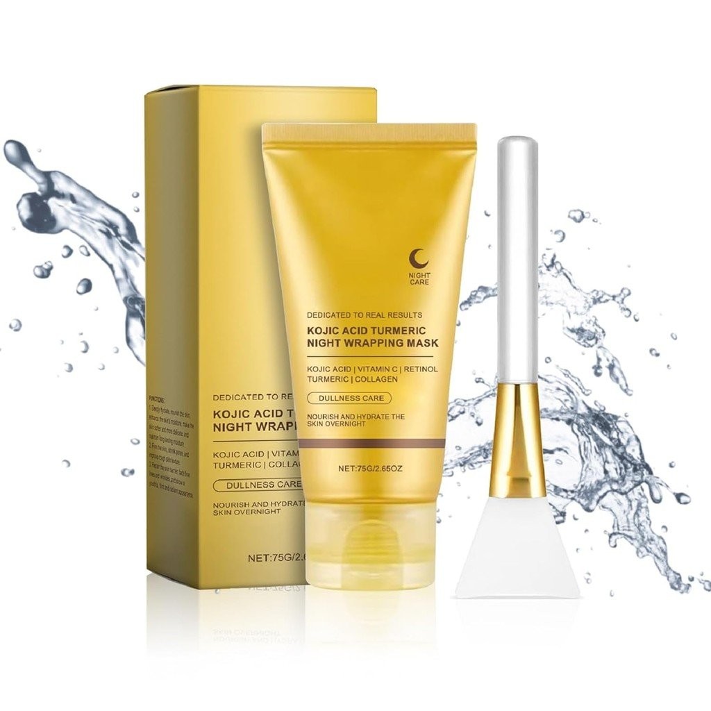 Collagen Mask Overnight, Kojic Acid Turmeric Night Wrapping Mask, Peel ...