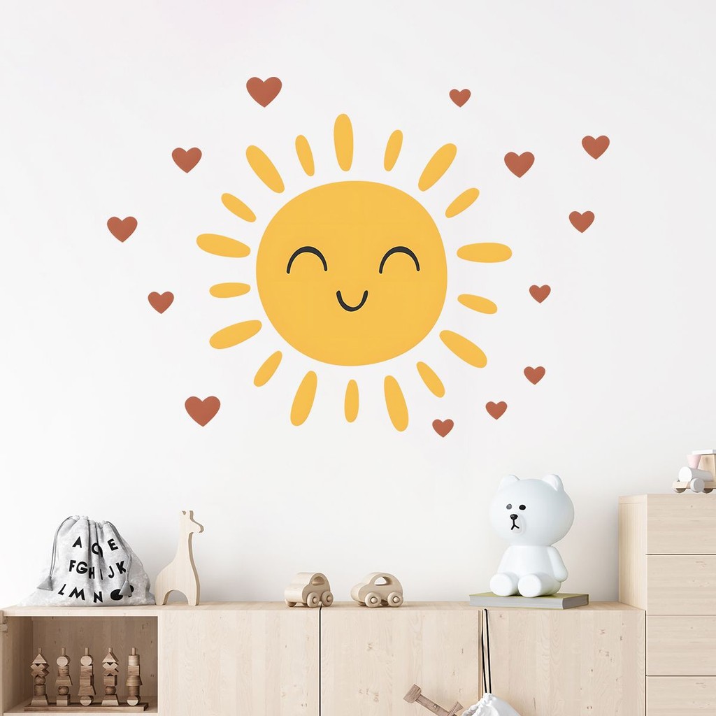 PVC Cartoon Cute Little Sun Sticker Pattern Self-adhesive Wall Sticker ...