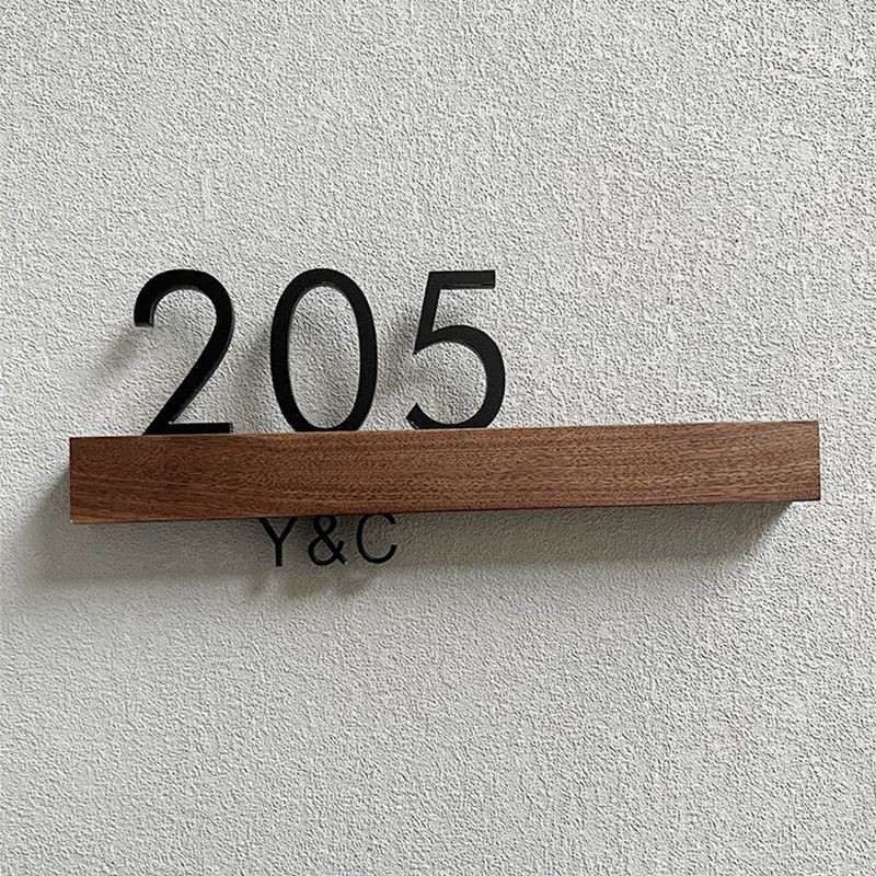 Wooden Residential Hotel Room Self-Adhesive Sign logo With light ...