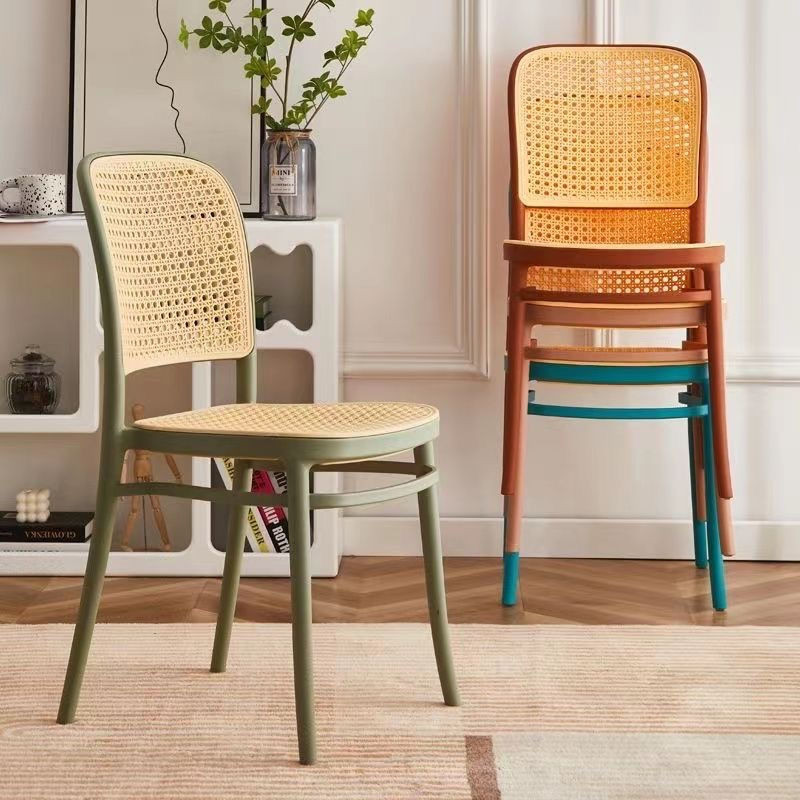 Plastic Rattan Chair Stackable Backrest Chair Outdoor Home Use Dining ...