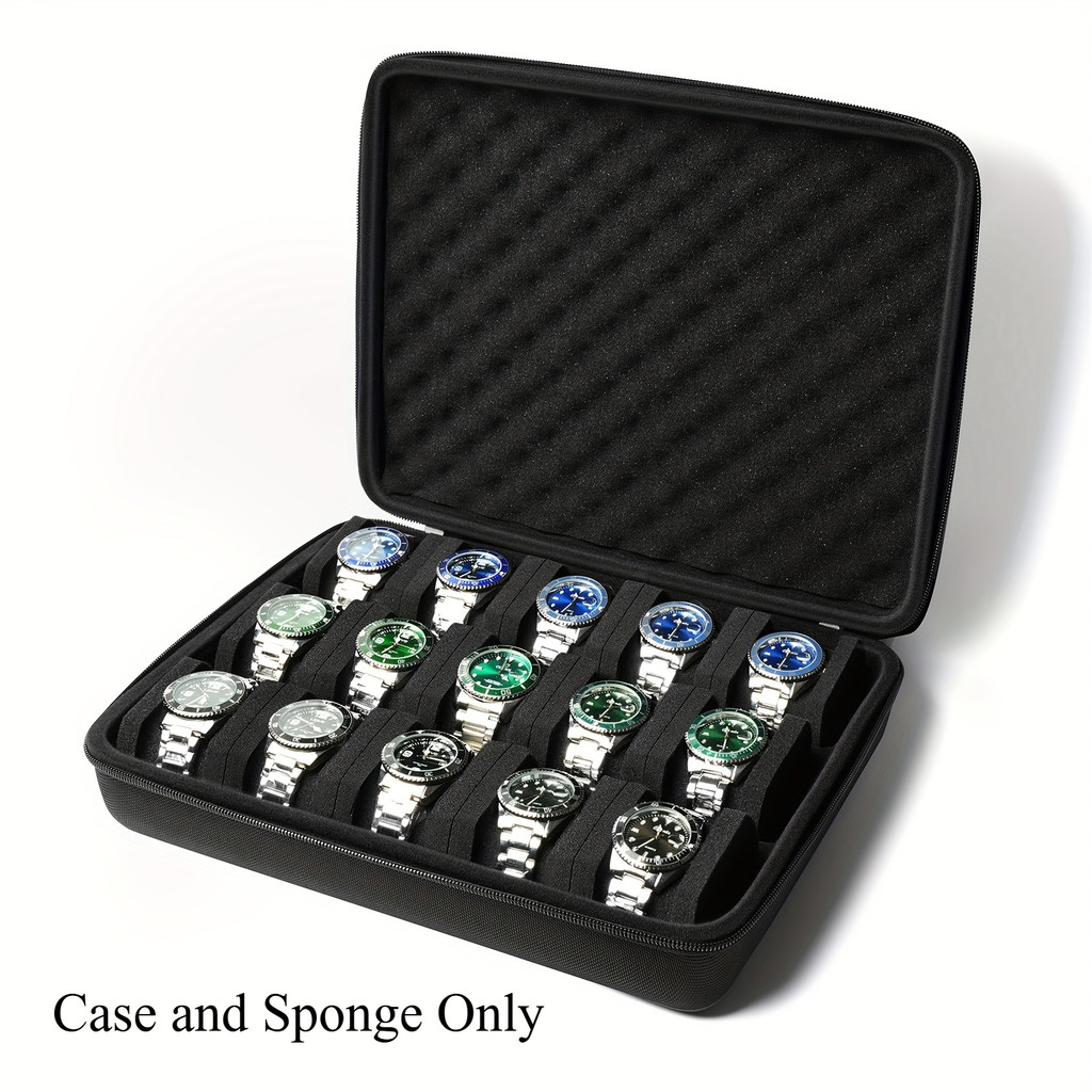 Hard-Shell 15 Slots Watch Storage Organizer Case, Watch Carry Box Fit ...