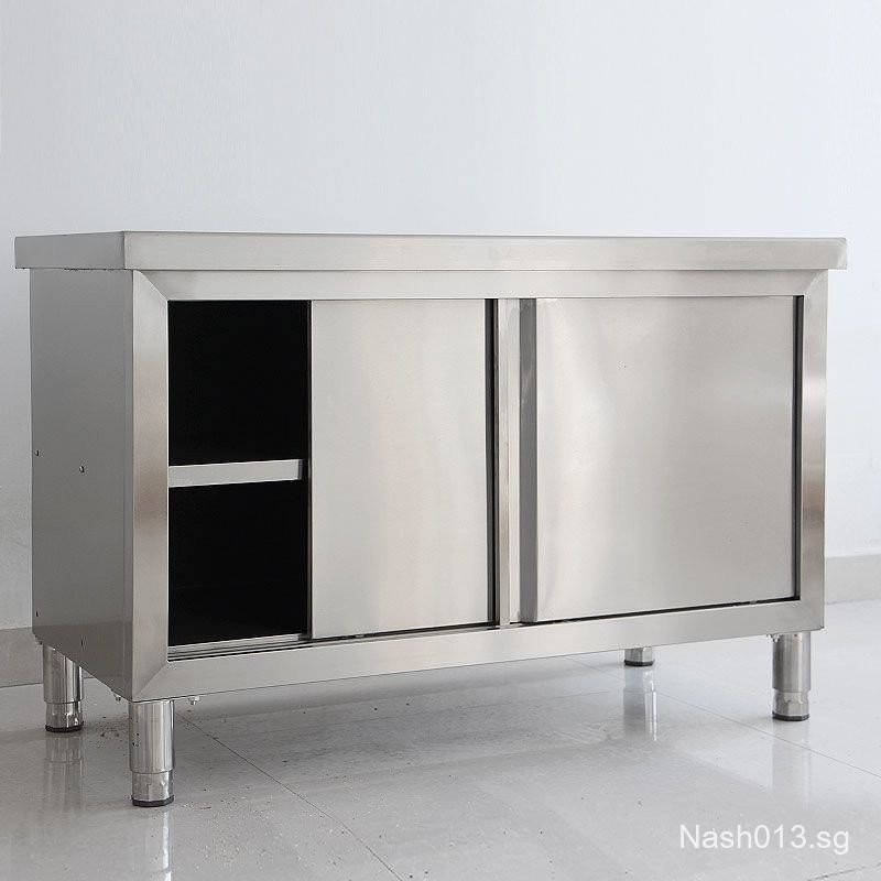 Stainless Steel Workbench Kitchen Console Steel Table Storage Cabinet ...