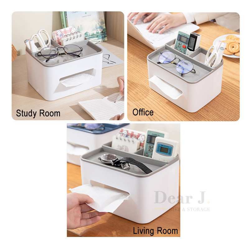 Desk Tissue Box with Remote Control Holder (Dear J) | Shopee Singapore