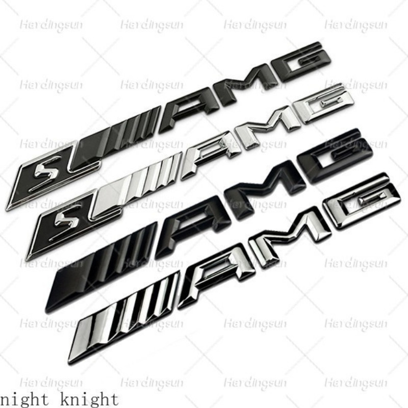 Black and Silver AMG SAMG Metal Car Rear Sticker for Mercedes Benz A200 ...