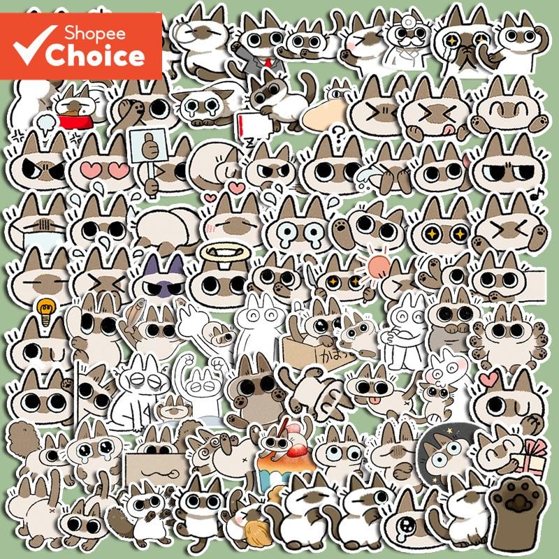 100PCS Cute Cat Stickers - Waterproof Vinyl Decals for Laptop, Water ...