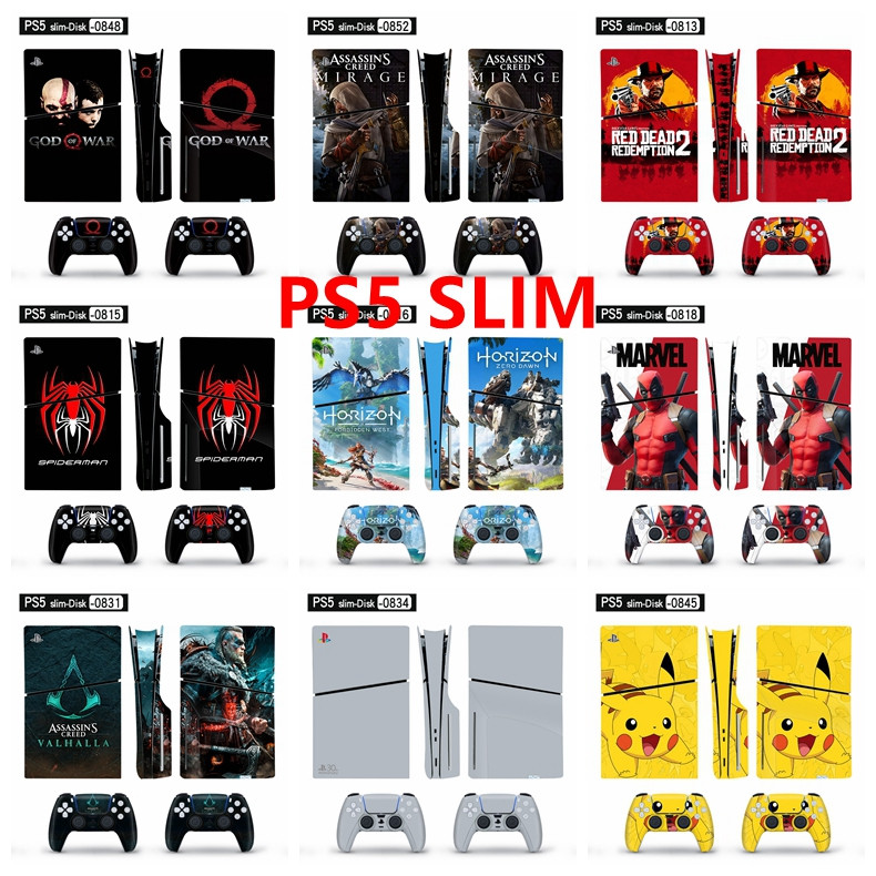 29 Colors Skin Sticker Compatible with Sony Playstation 5 Slim Disc ...