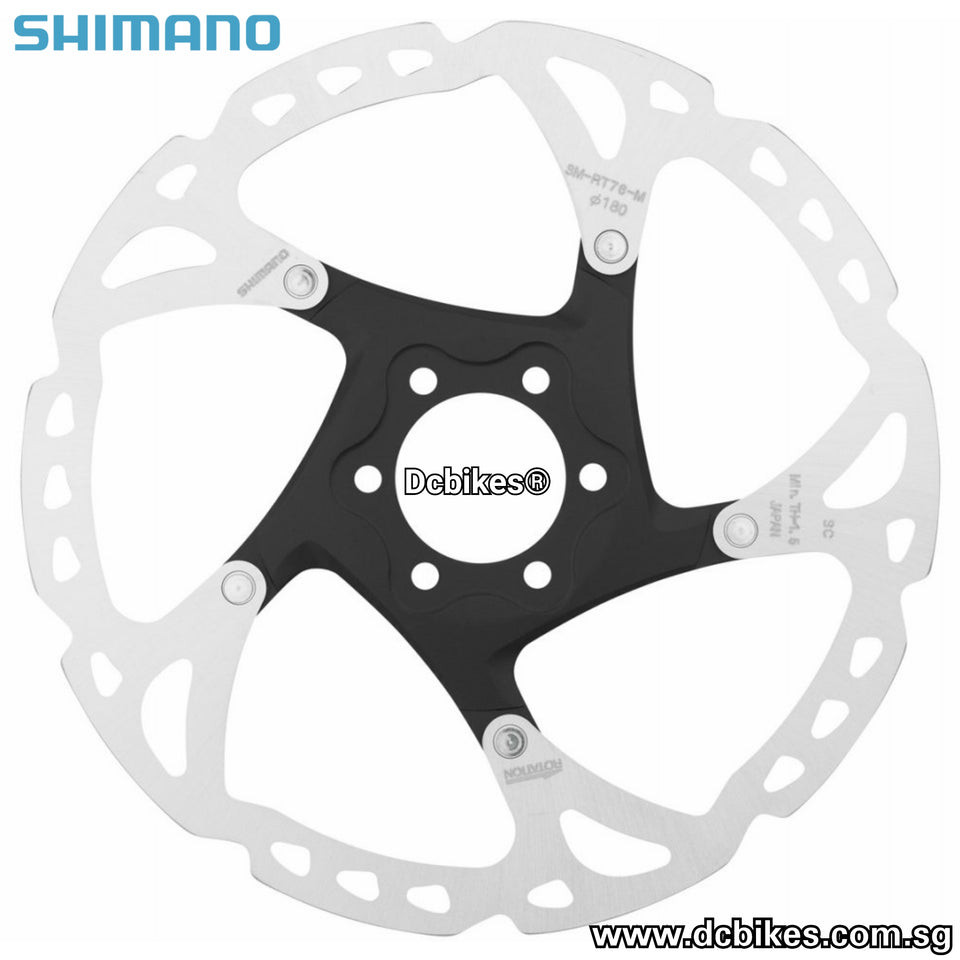 Shimano 160mm | 180mm | 203mm SM-RT76 6 Bolt Brake Floating Disc Rotor ...