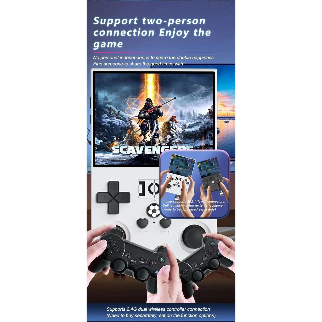 Retro Handheld Game Console 3.5 Inch IPS Screen Dual Joystick Video ...