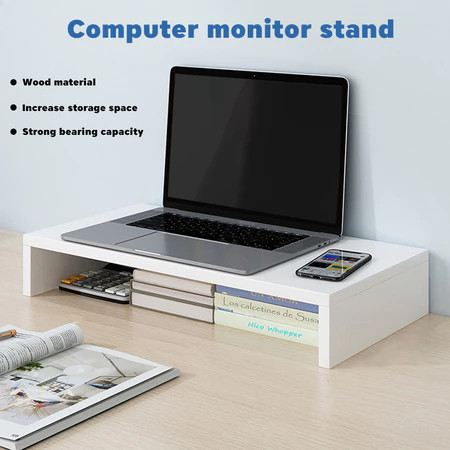 [SG Stock] Computer Monitor Stand Wooden Monitor Holder Bracket Laptop ...
