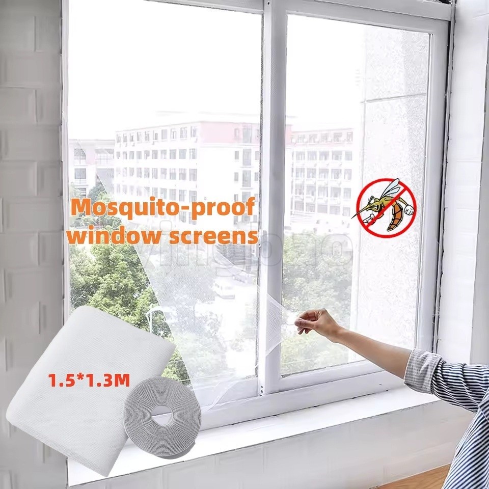 1.3*1.5Meter DIY Self-Adhesive Window Screen Netting Mesh Curtain, Anti ...