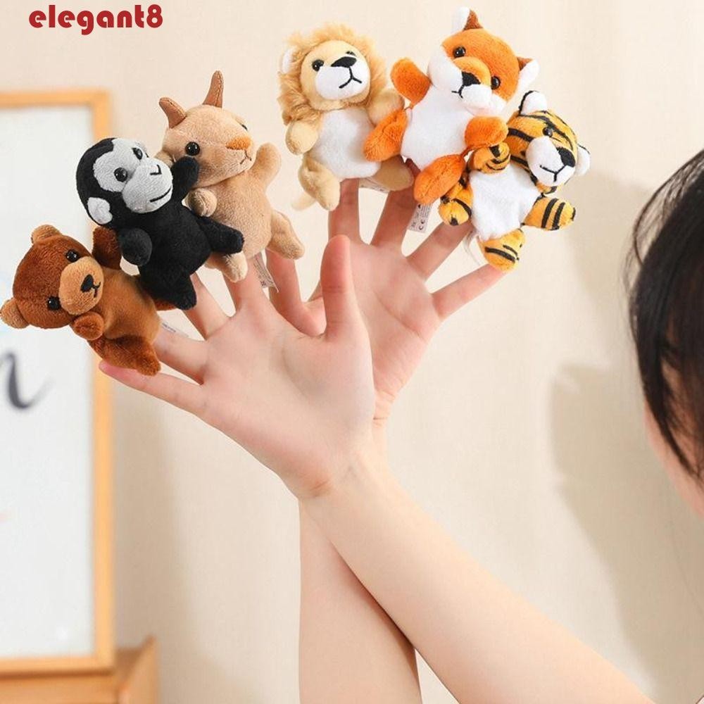 ELEGANT Finger Puppets, Stuffed Doll Role Play Animal Hand Puppets ...