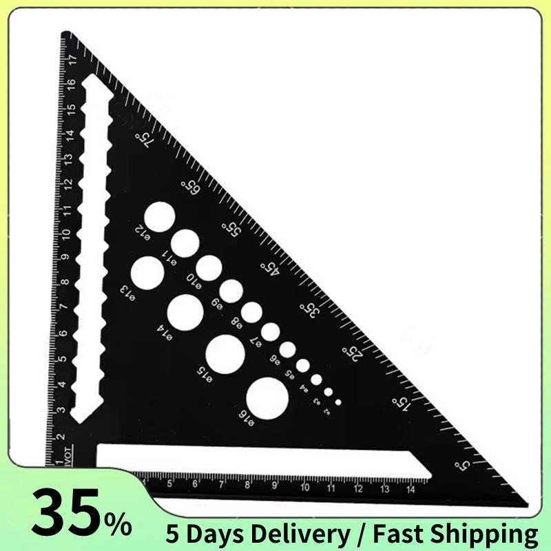 Triangle Ruler 7inch Aluminum Angle Protractor Speed Metric Square ...