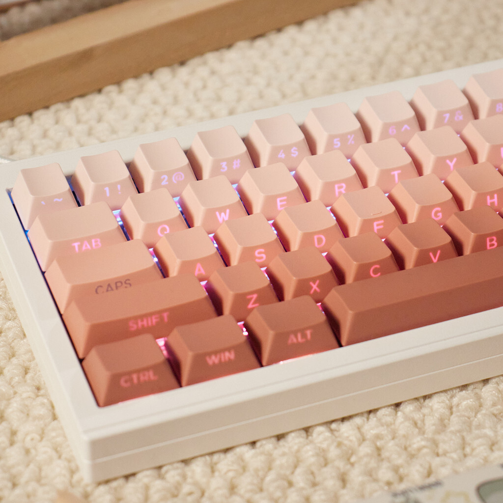 BLUSH Gradient Pink Keycaps Side Light transmission Double shot PBT ...