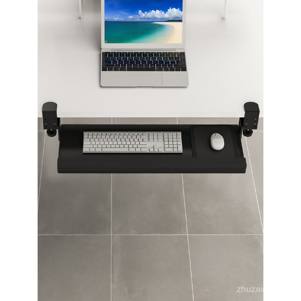 Keyboard Tray No-Drill Drawer Tray Computer Desk Under-Slide Rail Mount ...