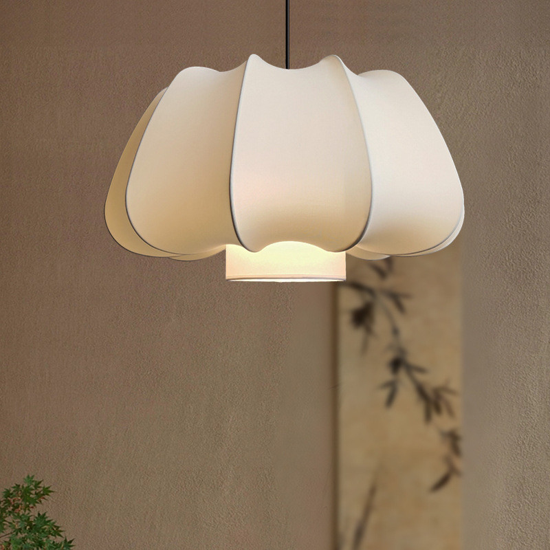 Wabi-sabi Style Pendant Light Dining Light Art Deco Fabric Lantern ...