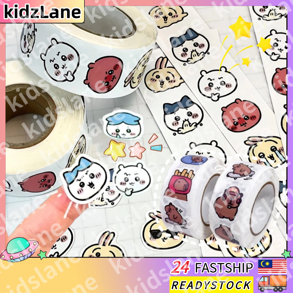 500pcs/Roll Chiikawa Loppy Kuromi Capybara Chiikawa Sealing Sticker ...