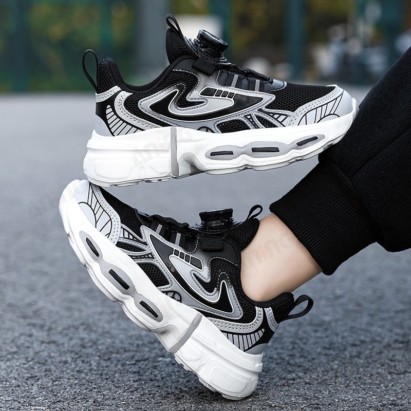 ANINGAINGBOY-sepatu anak laki laki Sepatu Sekolah Sneakers Casual Hitam Karet Shoes Pria sports Kasual Running - Gambar 3