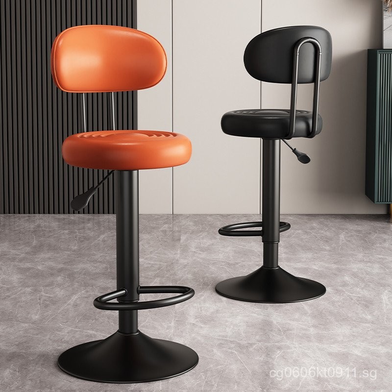 Swivel Front Desk Backrest Simple High Bar Stool Home Bar Chair Swivel ...