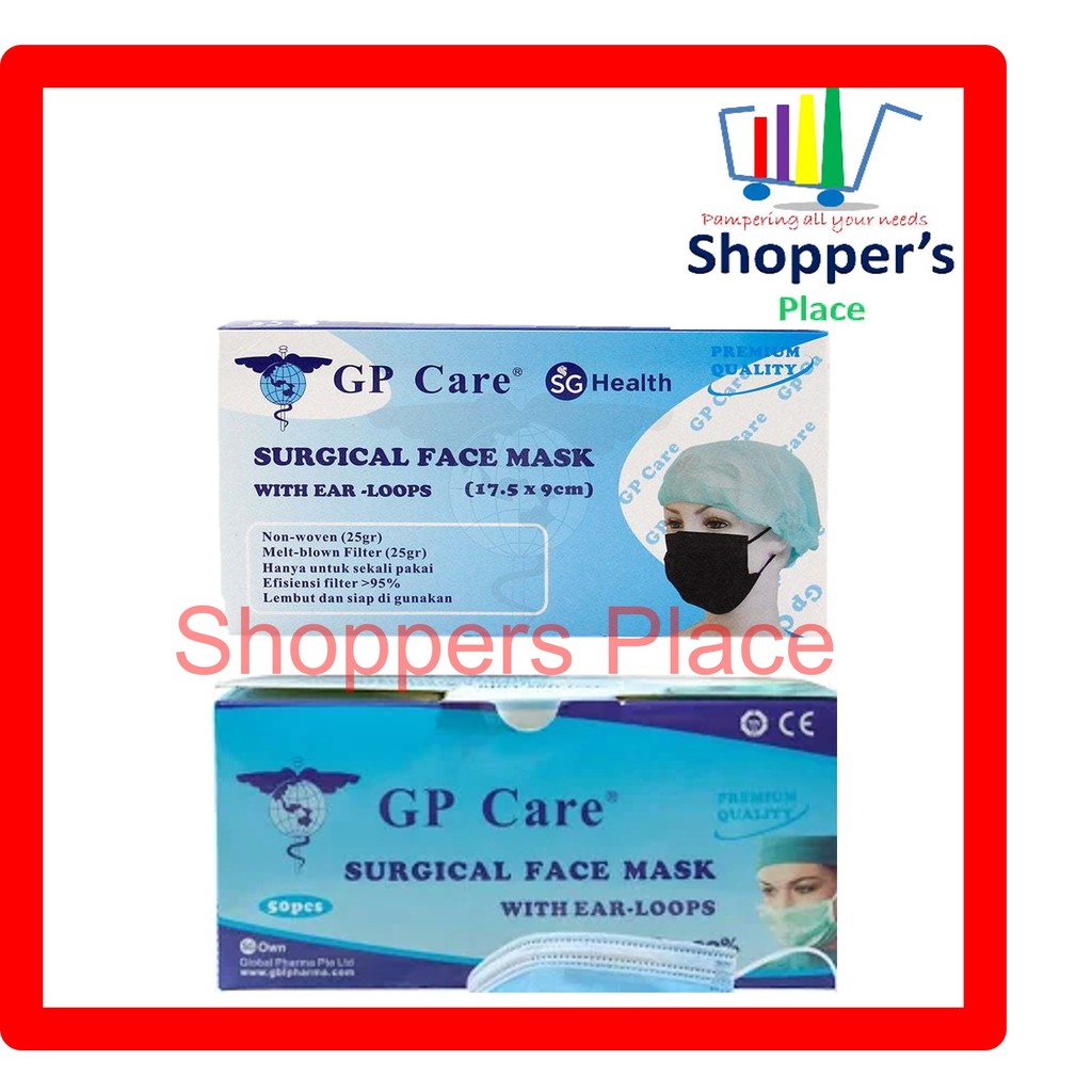 GP Care Face mask with Ear-loop, Box/50s PFE>95% (widely use in local ...