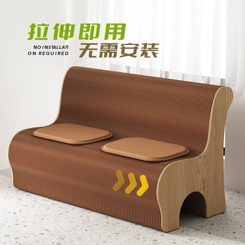 Paper Art Bench Accordion Backrest Soft Sofa Honeycomb Structure ...