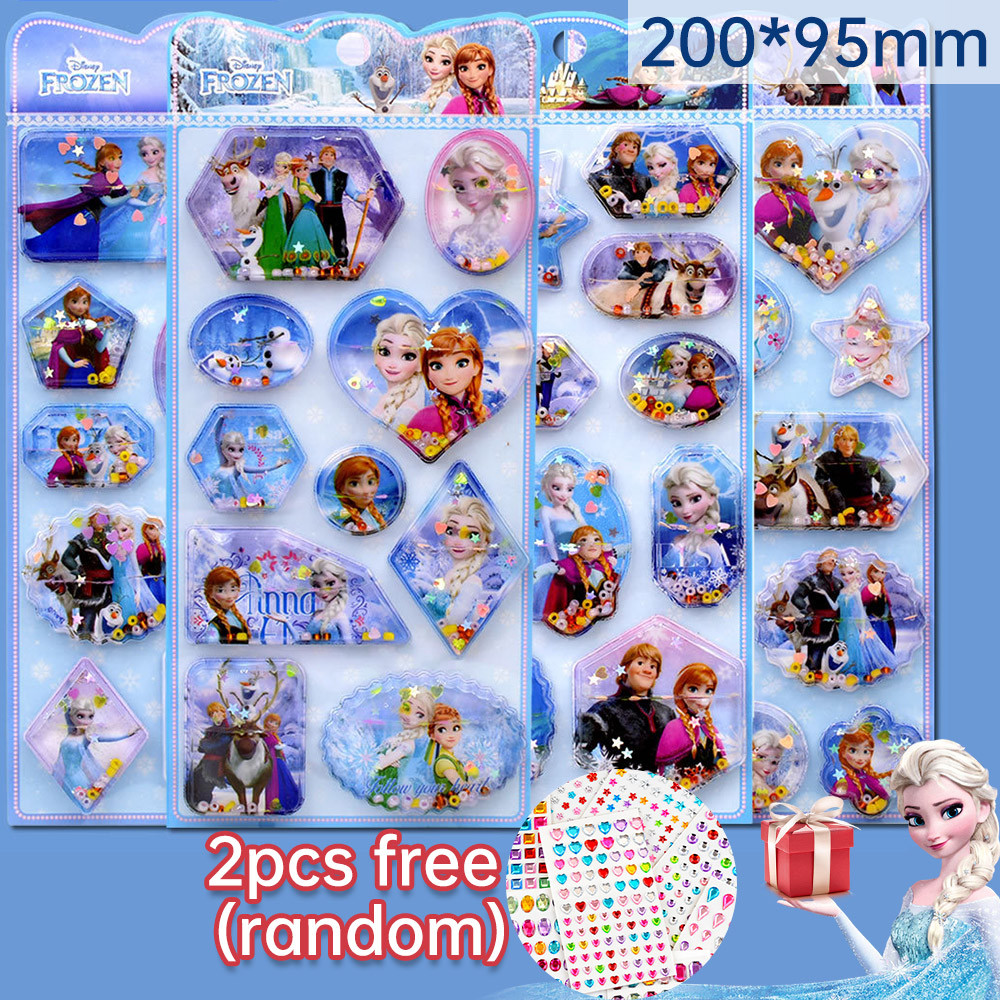 Flashing Children Stickers Frozen Princess Elsa Elsa Three-Dimensional ...