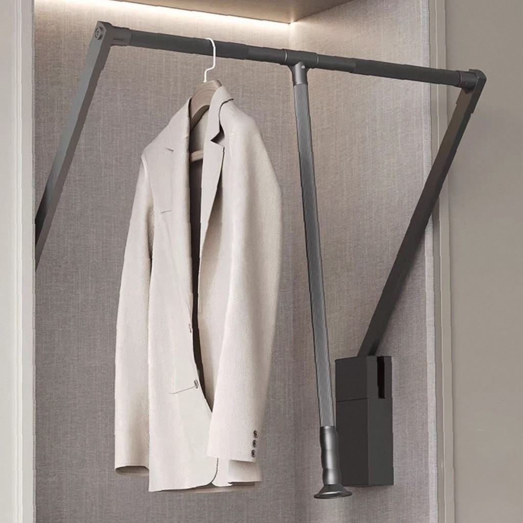 high-quality Wardrobe Pull-down Clothes Rail Retractable Rod Double ...