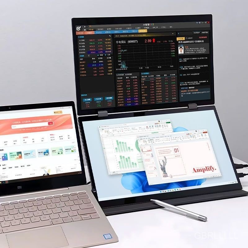 Shanshe Dual Screen Portable Monitor Foldable Touch Business Office ...
