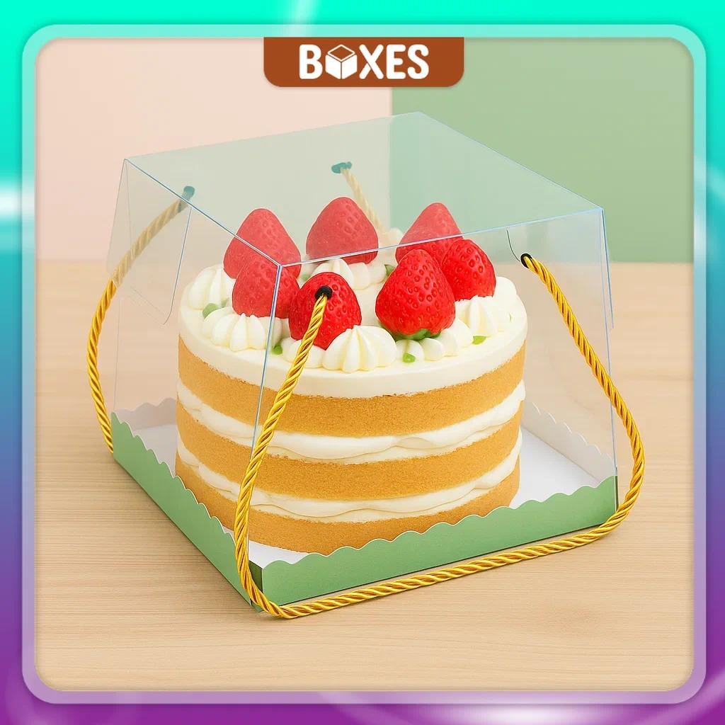 Mica Box with Rope Transparent Mica Box/ Mica Box with Rope Cake Box ...